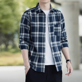ภาพหน้าปกสินค้า2021 เสื้อเชิ้ตแขนยาวลายสก็อตลายสก็อตสไตล์เกาหลีแฟชั่นผู้ชายไซส์ M-4XL ที่เกี่ยวข้อง