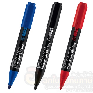 ปากกามาร์คเกอร์ ปากกามาร์คเกอร์ถาวร Monami liquid permanent marker 2.0 mm. สีแดง ดำ น้ำเงิน (1ด้าม) ปากกาเคมี