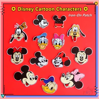 แผ่นแพทช์ลายการ์ตูน Mickey / Minnie / Donald / Daisy / Daisy / Goofy / Pluto Iron-On Patch Diy สําหรับเย็บปักตกแต่งเสื้อผ้า 1ชิ้น