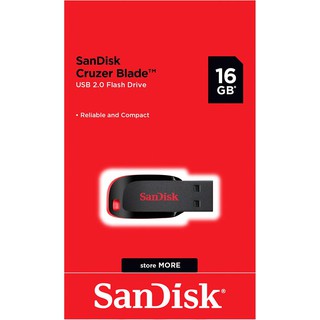 ภาพขนาดย่อของภาพหน้าปกสินค้าSanDisk CRUZER BLADE USB แฟลชไดร์ฟ 16GB Black, USB2.0 (SDCZ50-016G-B35) จากร้าน sandisk_thailand_officialshop บน Shopee