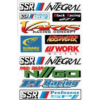 สติกเกอร์แต่งรถ ติดรถยนต์ รถมอเตอร์ไซค์ หมวกกันน็อค โลโก้ สปอนเซอร์ Racing sticker Sponsor ขนาด 27 x 18 cm ST131