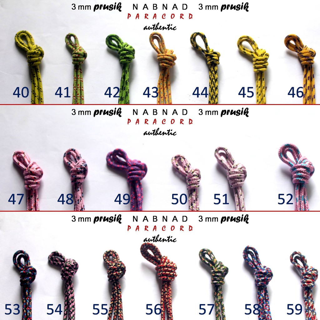 Nabnad Prusik 3 มม. เบอร์ 40 - 81 Motives 3mm Prusik Rope Mask Rope ขาย ...