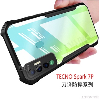 Tecno Spark 7 7p Spark 6 Air / Go TECNO CAMON 6 POVA Transparent Acrylic Phone Case Reinforced Corner Protection Cover Clear Case