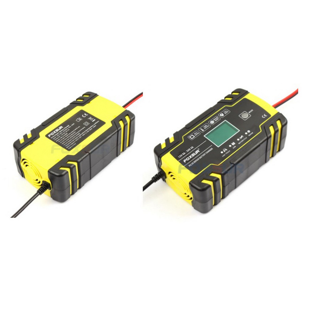 foxsur-fbc122408d-car-battery-charger-เครื่องชาร์จแบตเตอรี่อัจฉริยะ-pulse-repair-charger-เครื่องชาร์จแบตเตอรี่-12v-24v