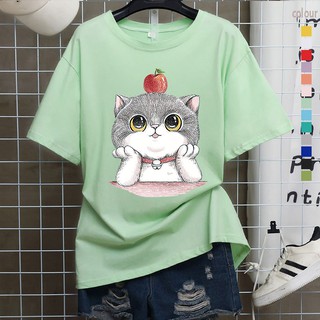 T0646. NEW สีพาสเทลสุดน่ารัก เสื้อยืดแฟชั่น ผ้าคอตตอน นิ่ม ใส่สบาย ใส่ได้ทั้งผู้หญิงและผู้ชาย