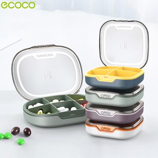 Ecoco กล่องใส่ยา กล่องยากันน้ำ ตลับยา ตลับยาพกพา กล่องยา Medicine box แบบ 4 ช่อง 6 ช่อง มีฝาปิดมิดชิด สะดวกในการพกพา