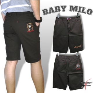 สินค้า Babymilo กางเกงขาสั้นขาสามส่วน กางเกงขาสั้นชาย โลโก้งานปัก มีเอว28\"-38\" คนเอวใหญ่ใส่ได้มีให้เลือกเอว38\"