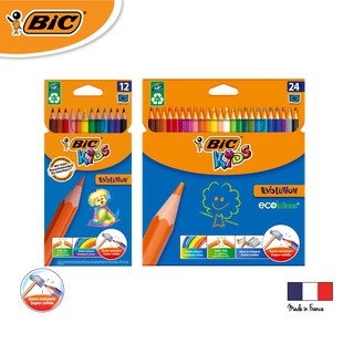 [Official Store] BIC บิ๊ก ดินสอสี สีไม้ Evolution จำนวน 12สี - 24สี