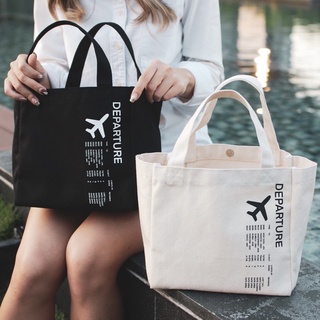 ภาพหน้าปกสินค้าพร้อมส่ง ! กระเป๋าผ้าแคนวาส ลาย Departure Canvas Tote bag ที่เกี่ยวข้อง