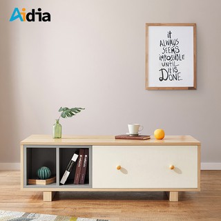 Aidia  โต๊ะกลางไม้สไตล์มินิมอล  W63x120xH39 cm. Nordic Serie Coffee Table สามารถวางให้เข้ากับชุดโซฟาได้