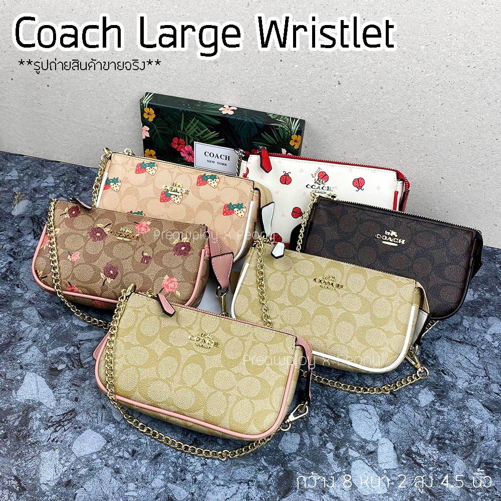 กระเป๋าสะพาย-คล้องแขน-coach-large-wristlet-ขนาด-8-นิ้ว-งานปั้ม-พร้อมส่ง-พร้อมส่ง-พร้อมส่ง-กระเป๋าสะพายและคล้องแขนรุ