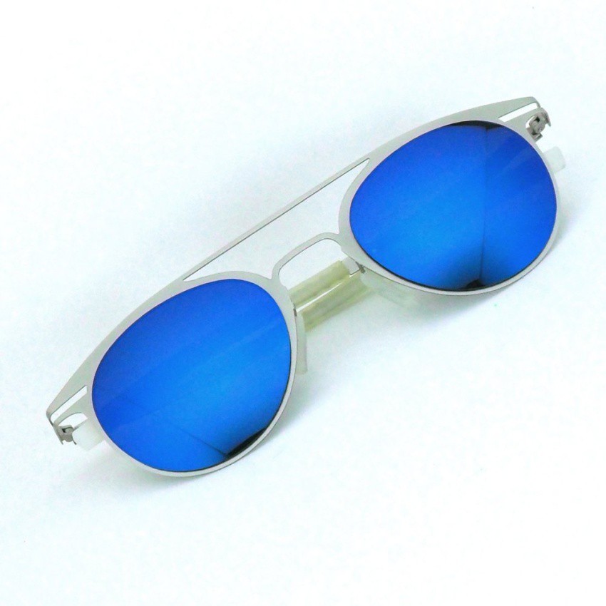 sun-glasses-แว่นกันแดด-แฟชั่น-รุ่น-s-546-สีเงินเลนส์ปรอทน้ำเงิน