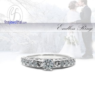 Finejewelthai-แหวนเพชรCZ-แหวนเงินแท้-แหวนหมั้น-แหวนแต่งงาน-Diamond-CZ-Silver-Ring-R1294cz