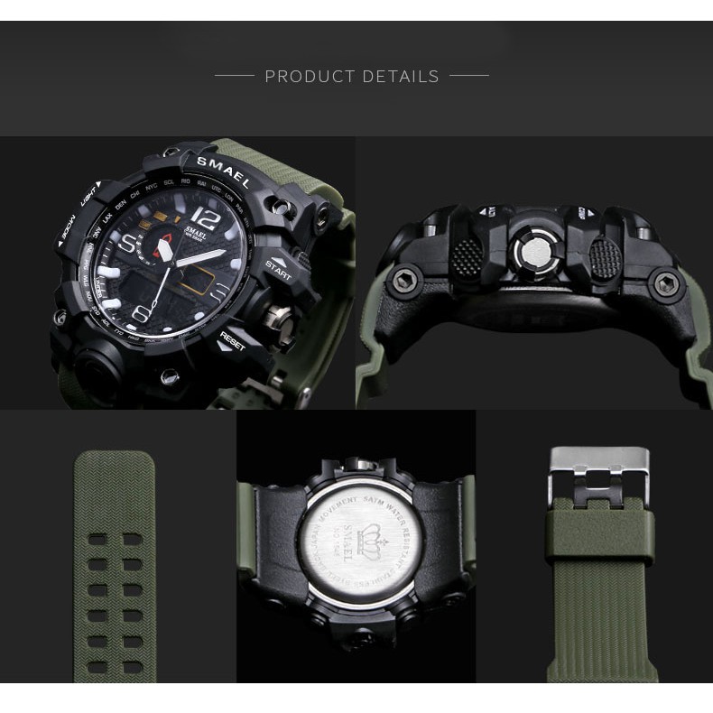smael-รุ่น-1545-นาฬิกาข้อมือ-นาฬิกาแฟชั่น-ผู้ชาย-watch-waterproof-fashion-watch-men-sport-analog-quartz-armygreen