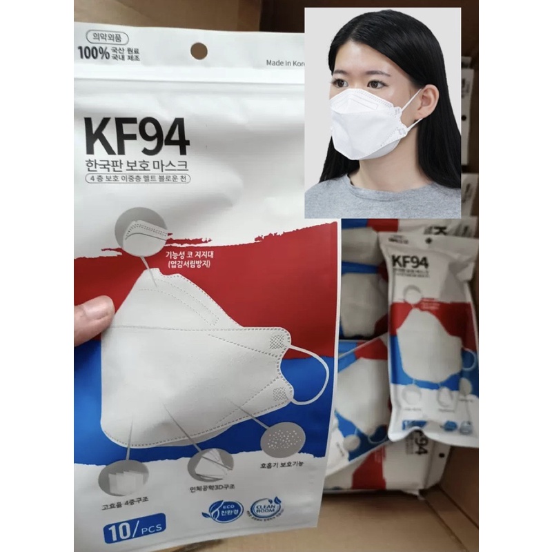 ภาพหน้าปกสินค้าหน้ากากอนามัย แมสเกาหลี KF94 หน้ากาก แมสอย่างดี 1ชิ้น ป้องกันดีมาก จากร้าน shopbk_ บน Shopee