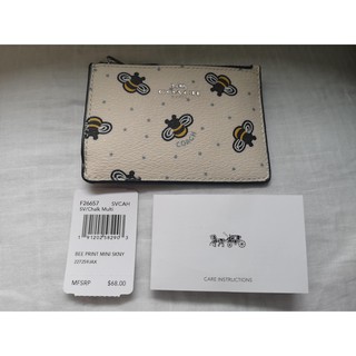 COACH signature MINI ID SKINNY WITH BEE PRINT F26657 แท้นำเข้าจากอเมริกา มีใบเสร็จจากช็อป