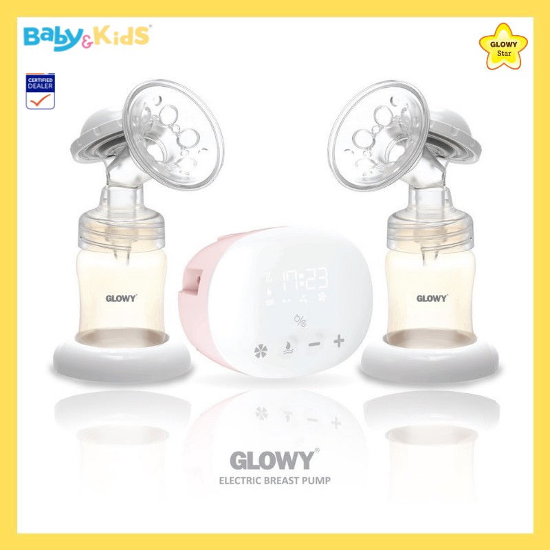 glowy-star-electric-breast-pump-เครื่องปั๊มนม-เครื่องปั๊มนมไฟฟ้า-เต้าคู่-มีแบตเตอรี่ในตัว-ขนาดเล็ก-พกพาง่าย