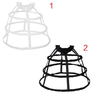 ❤❤ Women 3 Hoops Pannier Petticoat Hollow Out Birdcage Skirt Wedding Bridal