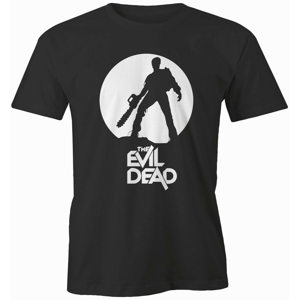 เสือยืดผู้ชาย-ขายร้อนคลาสสิก-เสื้อยืด-evil-dead-gildan-ภาพยนตร์สยองขวัญคลาสสิกลัทธิ-แอชวิลเลี