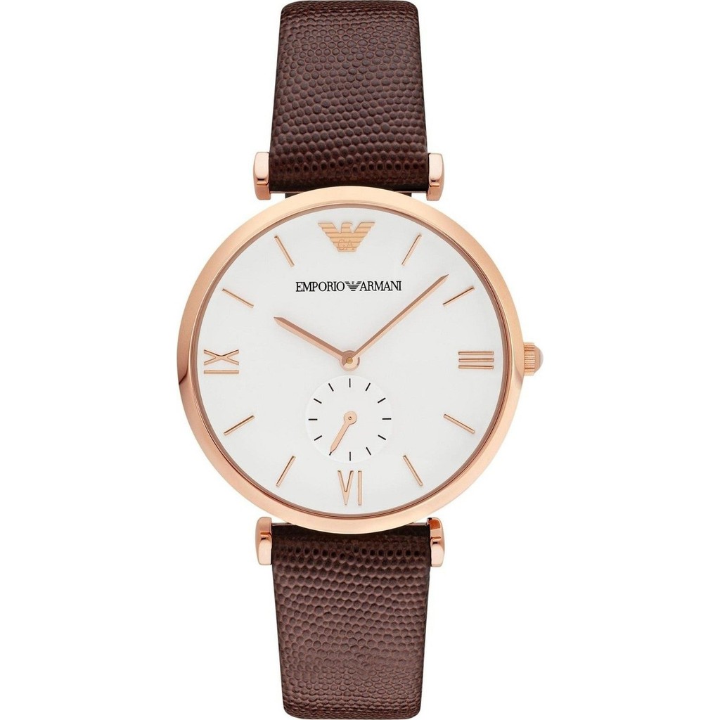 นาฬิกาข้อมือผู้ชาย-armani-analog-white-dial-brown-leather-men-watch-ar9042