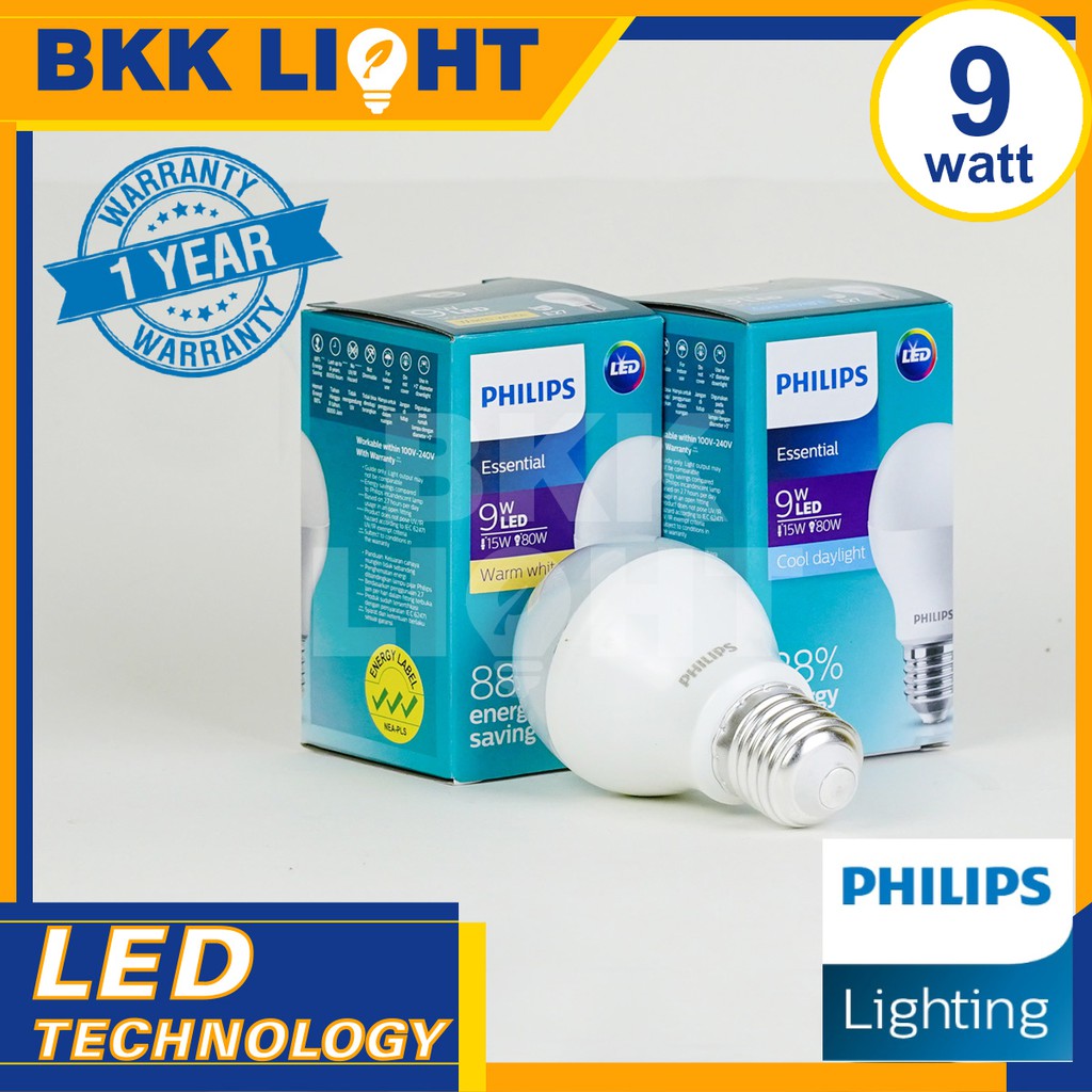 philips-หลอด-led-9-วัตต์-ราคาต่อ-1-หลอด-หลอดไฟแอลอีดีฟิลิปส์-รุ่น-essential-หลอดไฟ-9w-หลอดปิงปอง-หลอดกลม-หลอดไฟอ่านหลังสือ-สว่าง-ของแท้-100-มีรับประกันจากศูนย์ฟิลิปส์-ของรุ่นใหม่