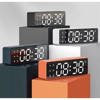 ภาพขนาดย่อของภาพหน้าปกสินค้านาฬิกาลําโพงบลูทูธ วิทยุ Fm นาฬิกาตั้งโต๊ะ ดิจิตอล หน้าจอ LED Alarm clock ใส่ TF Card เชื่อมต่อบลูทูธ นาฬิกาปลุกอุณหภูมิ จากร้าน kaidee001 บน Shopee