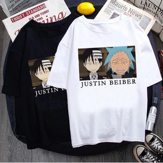 เสื้อยืดผู้ชาย เสื้อยืด พิมพ์ลายการ์ตูนอนิเมะ Soul Eater Kawaii แฟชั่นฤดูร้อน สไตล์ฮาราจูกุ สําหรับผู้ชาย และผู้หญิง S-5