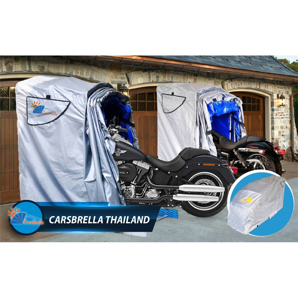 เต็นท์จอดรถมอเตอร์ไซค์สำเร็จรูป-โรงจอดรถพับได้-carsbrella-รุ่น-scoot-สำหรับรถมอเตอร์ไซค์ขนาดเล็ก