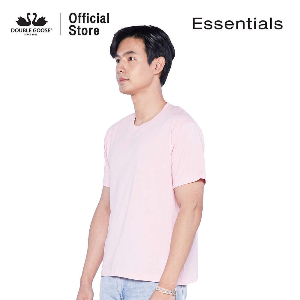 ห่านคู่-เสื้อยืดคอกลมสีชมพู-รุ่น-essential