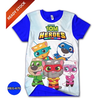 เสื้อยืด พิมพ์ลาย My Talking Tom Hero Dash สําหรับเด็ก REG-670