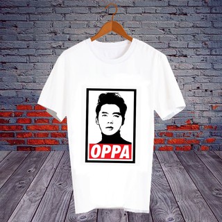 เสื้อยืดสีขาว สั่งทำ เสื้อแฟนคลับ เสื้อ Fanmeeting ศิลปินเกาหลี เสื้อยืด โอปป้า ฮยอนบิน Oppa Hyun Bin - OPA11
