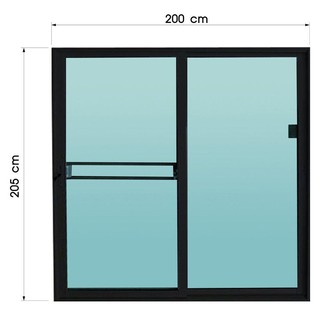 Aluminum door DOOR ALUMINUM ONE STOP/F8 200X205CM BLACK Door frame Door window ประตูอลูมิเนียม ประตูAluminum บานเลื่อน S