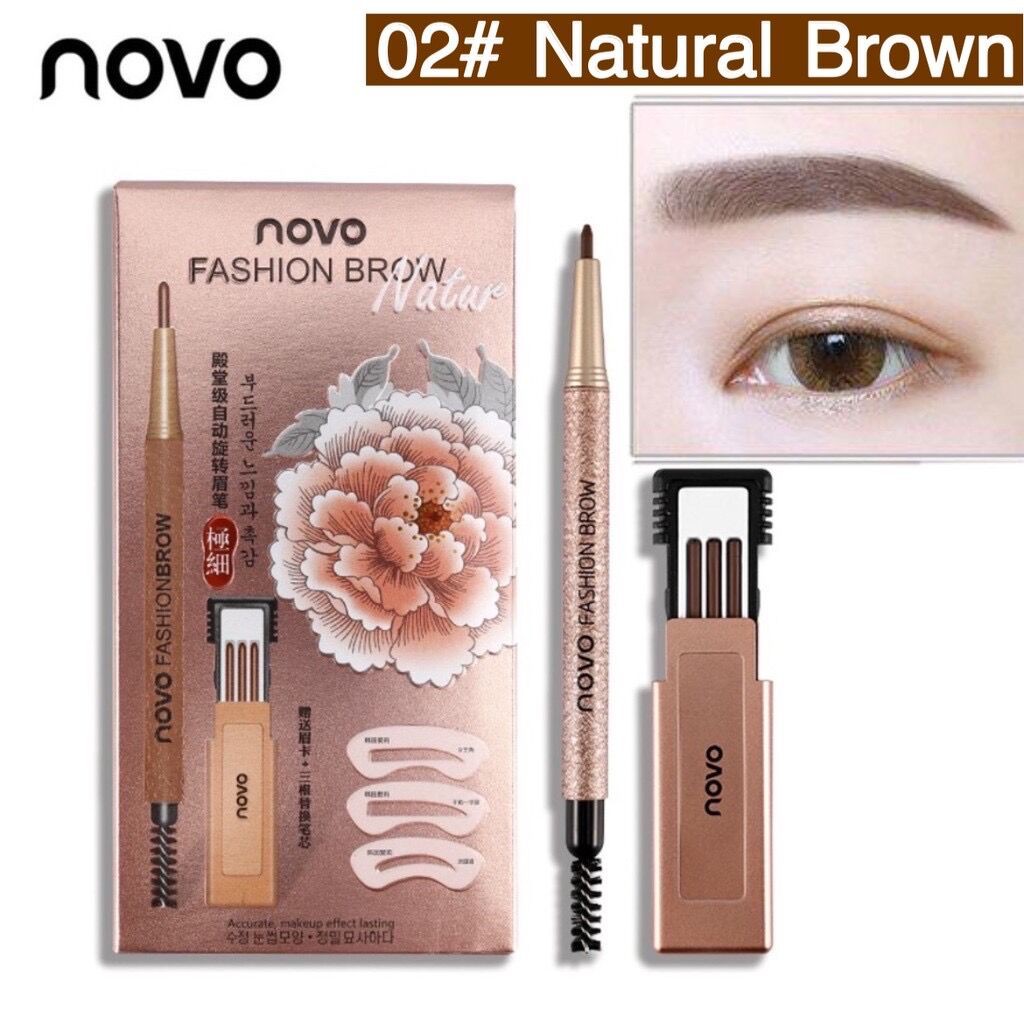 no-5146-novo-ดินสอเขียนคิ้ว-waterproof-eyes-makeup-eyebrow-pencil-eyeliner