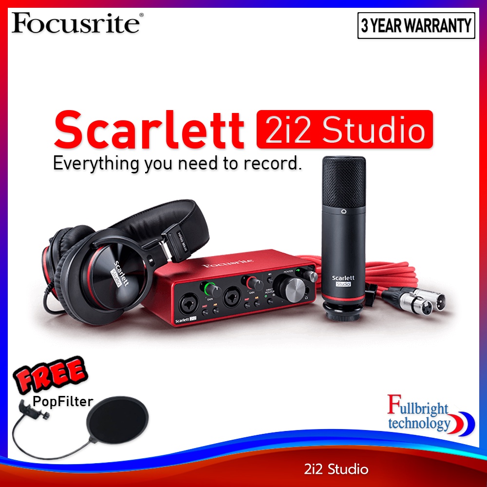Focusrite Scarlett 2i2 Studio Pack (Gen3) ชุดอุปกรณ์ออดิโอ