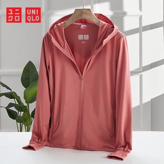 Uniqlo เสื้อแจ็กเก็ต กันลม มีฮู้ด UPF50+ สําหรับผู้หญิง