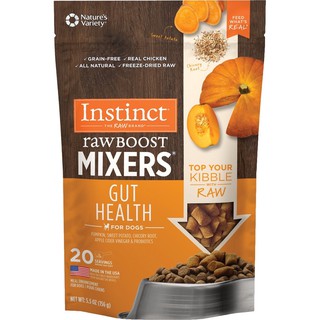 อาหารสุนัข Instinct อินสติงต์ Raw Boost Mixers สูตร Gut Health ช่วยปรับสมดุลระบบย่อยอาหาร ขนาด 156 กรัม (20 servings)