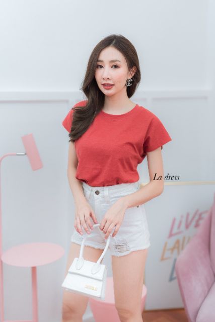 เสื้อคอกลมแขนในตัว-top-basic-style-ผ้าคอตตอลผสมสลาฟ