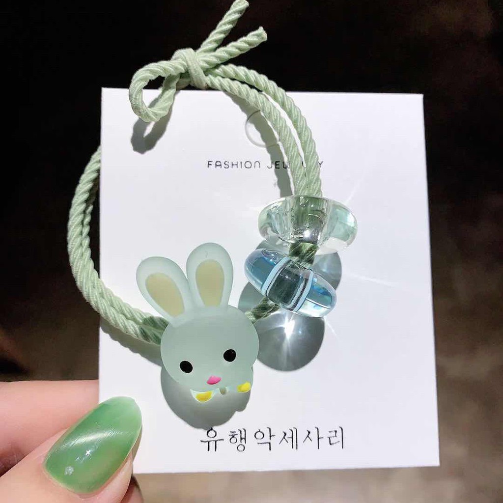 พร้อมส่ง-b-02-ยางรัดผมสไตล์เกาหลี-ยางรัดผมสุดฮิต-ยางรัดผมลายกระต่ายน้อย-ยางมัดผมแฟชั่นสําหรับสตรี