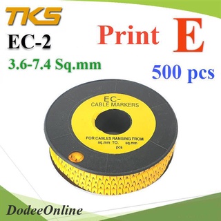 .เคเบิ้ล มาร์คเกอร์ EC2 สีเหลือง สายไฟ 3.6-7.4 Sq.mm. 500 ชิ้น (พิมพ์ E ) รุ่น EC2-E DD