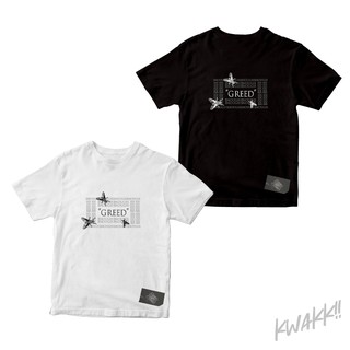 เสื้อยืดโอเวอร์ไซส์เสื้อยืดคอกลมแบรนด์ KWAKK!! – GREED IIS-3XL