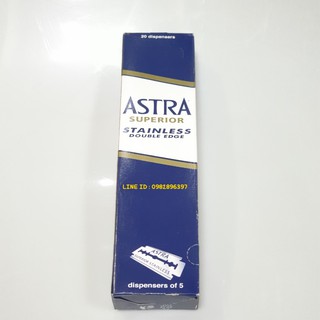ใบมีดโกน  ASTRA Superior stainless blade ใบมีดแอสต้า ใบมีด 2 คม (1แพ็ค บรรจุ 20 กล่องเล็ก) ใบมีดโกน ที่โกนหนวด