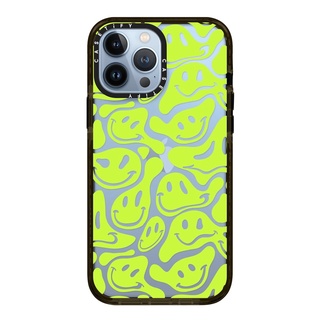 Casetify Acid Smiles - Neon Green 13 Pro Max Impact Case สี: Clear- Black [13PMสินค้าพร้อมส่ง]
