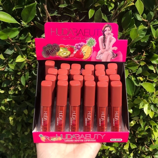 (มีCOD) ของแท้/ถูก🔥 ลิปกลอสจุ่ม Huda โทนส้มอิฐ สีสวย กันน้ำ ลิปสติก ...