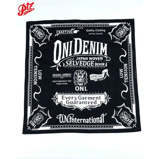 สินค้า ผ้าเช็ดหน้า ONI DENIM BANDANA Color Black (made in japan)