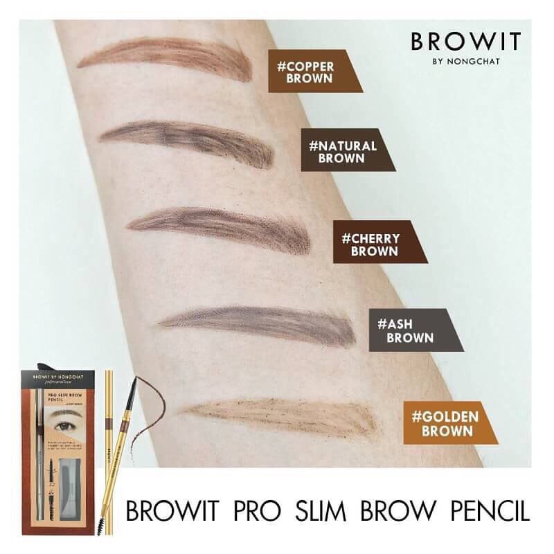 ภาพสินค้าBrowit by NongChat Pro Slim Brow Pencil 0.06g บราวอิท บาย น้องฉัตร ดินสอเขียนคิ้ว มาพร้อมแปรงปัดคิ้วที่ขนนุ่ม จากร้าน beleaf บน Shopee ภาพที่ 4