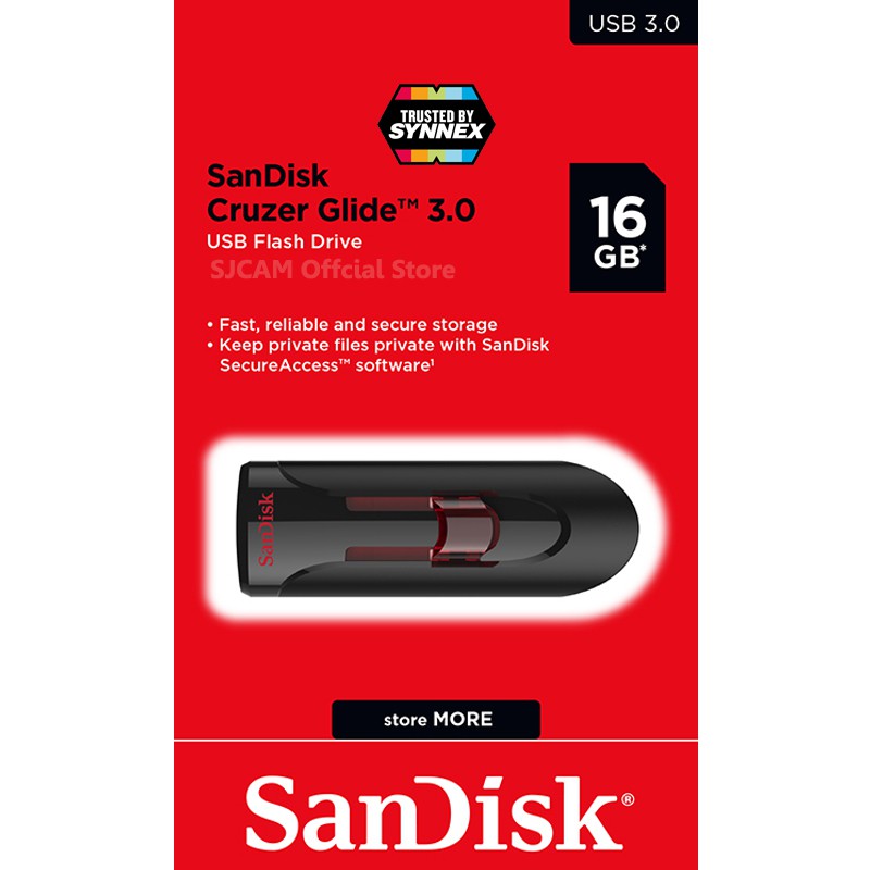 ภาพสินค้าSandisk CRUZER GLIDE 16GB USB 3.0 Flash Drive (SDCZ600_016G_G35) เมมโมรี่ การ์ด แซนดิส แฟลซไดร์ฟ รับประกัน 5 ปี Synnex จากร้าน sjcam_officialstore บน Shopee ภาพที่ 1