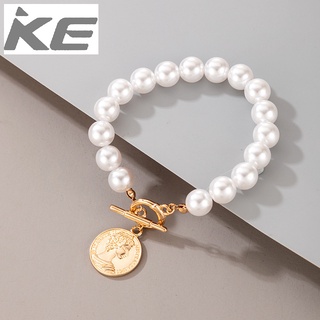 Korean version temperament all-match necklace coin one-word buckle short necklace pearl neckla