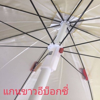 ภาพขนาดย่อของภาพหน้าปกสินค้าร่มชายหาด ร่มสระน้ำ ร่มแม่ค้า ขนาด⏀1.9เมตร​ แกนขาวอีบ๊อคซี่ ผ้าใบหนา ทนแดด ทนฝน ผลิตในไทย 40นิ้ว (ไม่รวมขาตั้งร่ม) จากร้าน kasashops บน Shopee ภาพที่ 3