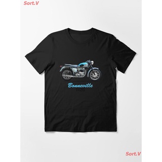 Sort.V รถจักรยานยนต์ Bonneville T120 1961 Essential T-Shirt เสื้อยืดพิมพ์ลาย ผู้ช ายและผู้หญิง