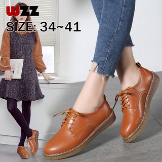 สินค้า WZZ อังกฤษออกซ์ฟอร์ดรองเท้าหนังผู้หญิงรองเท้าหนังวินเทจ[34-41]